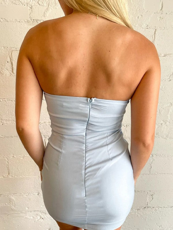 Sheath/Column Jersey Ruched Spaghetti Straps Sleeveless Short/Mini Prom Dress