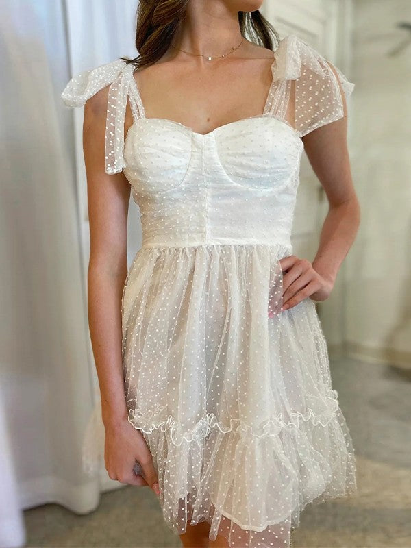 A-Line/Princess Straps Sleeveless Short/Mini Homecoming Dress