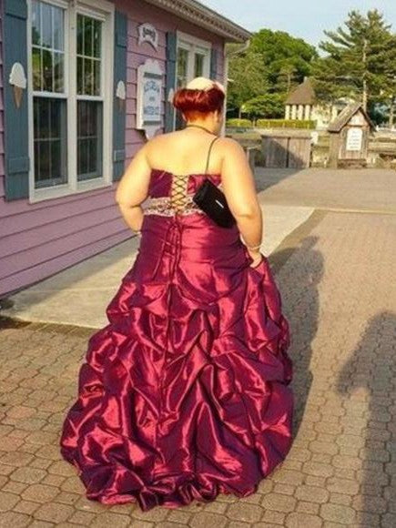 A-Line Strapless Sleeveless With Beading Floor-Length Taffeta Plus Size Prom Dress
