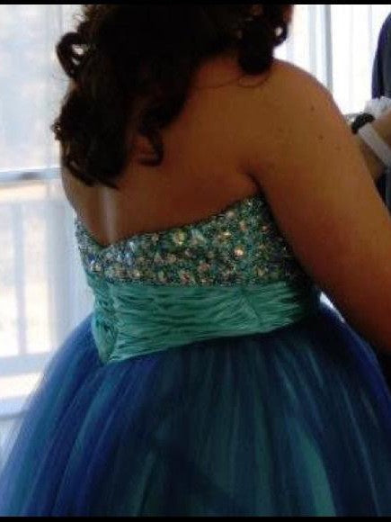 A-Line Sweetheart Sleeveless With Beading Floor-Length Tulle Plus Size Prom Dress