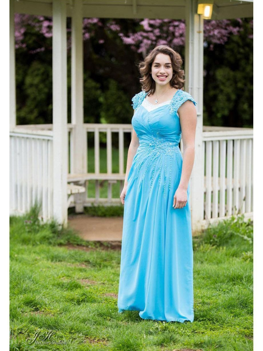 A-Line Straps Sleeveless With Applique Floor-Length Chiffon Mother of the Bride Dress