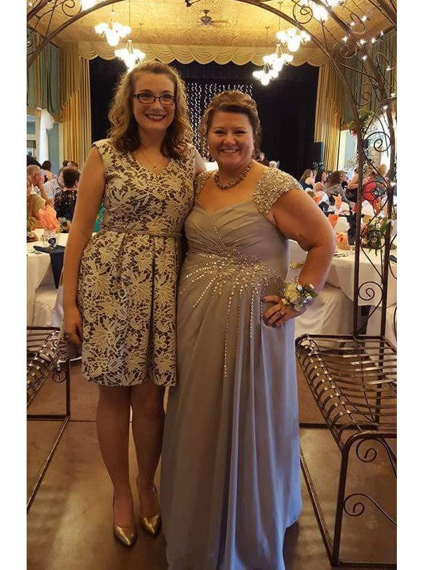 A-Line Straps Sleeveless With Applique Floor-Length Chiffon Mother of the Bride Dress