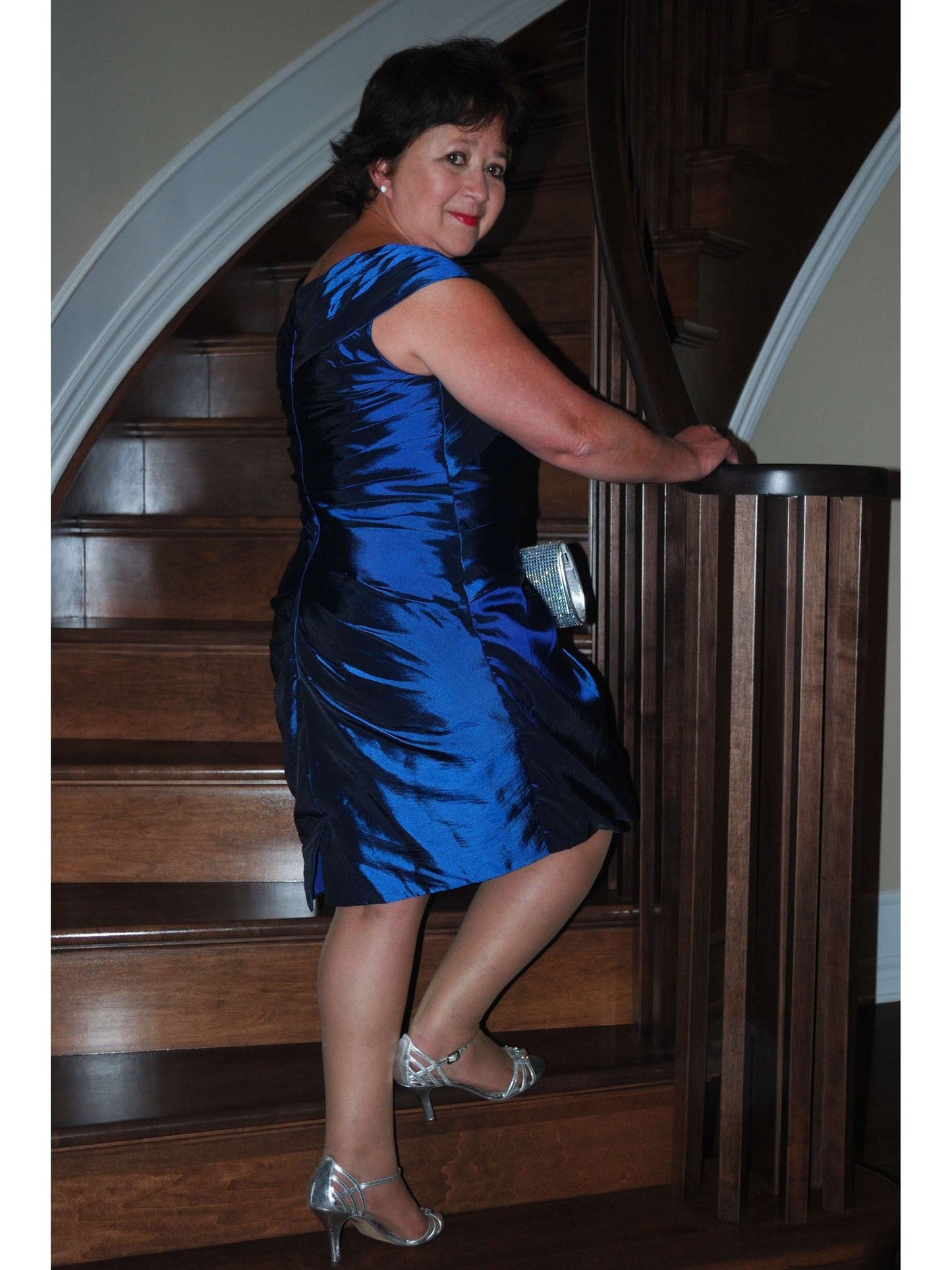 Sheath Straps Sleeveless With Beading Knee-Length Satin Mother of the Bride Dress