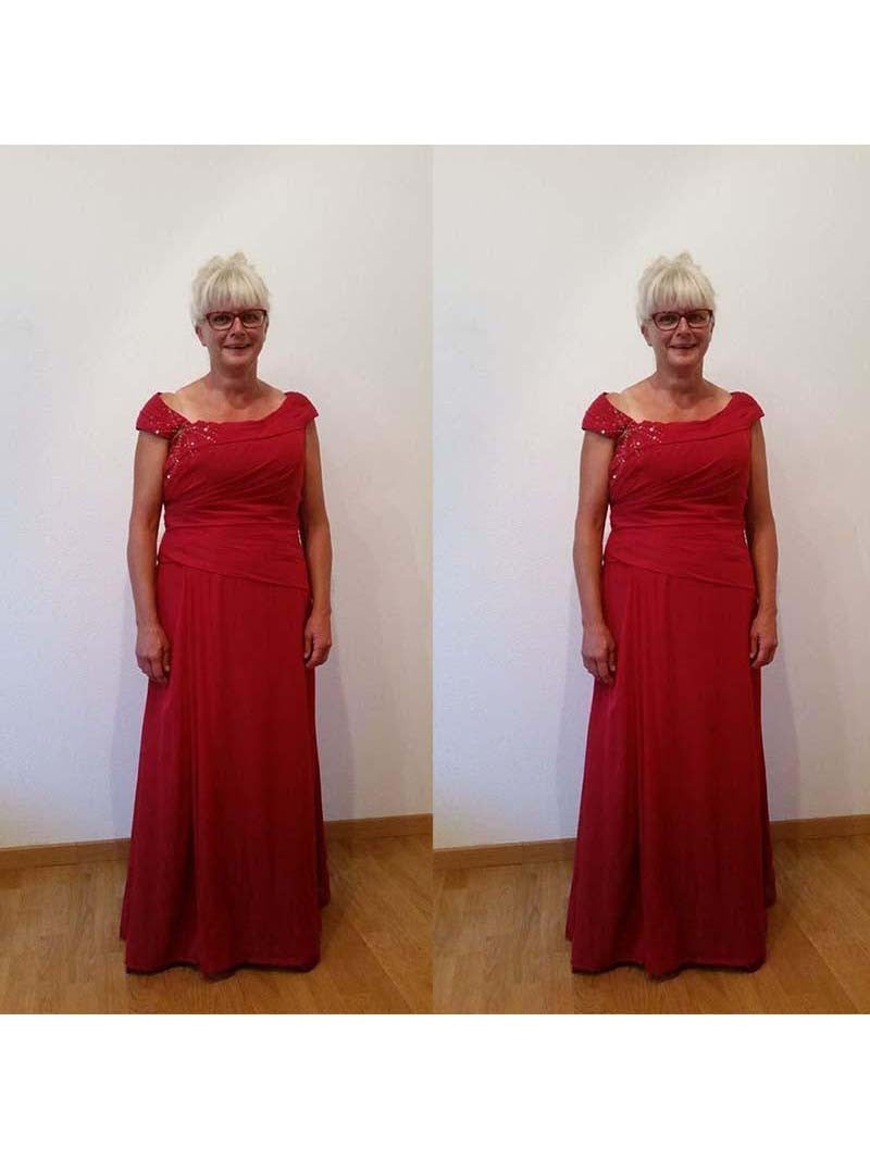 Sheath Scoop Sleeveless With Beading Floor-Length Chiffon Mother of the Bride Dress
