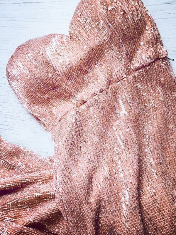 Sheath/Column Sequins Sweetheart Sleeveless Sequin Sweep/Brush Train Prom Dress