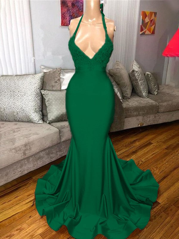 Gorgeous Pink Mermaid Charmeuse Ruffles V-neck Sleeveless Sweep/Brush Train Prom Dress