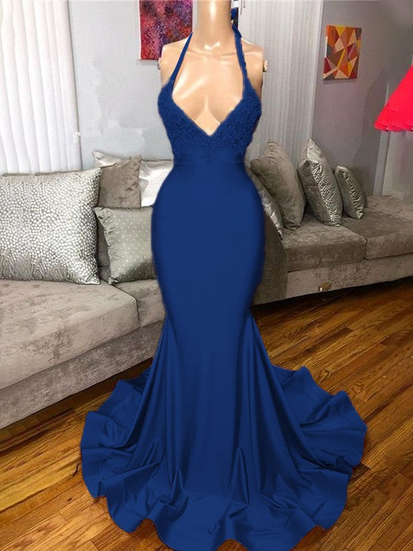 Gorgeous Pink Mermaid Charmeuse Ruffles V-neck Sleeveless Sweep/Brush Train Prom Dress