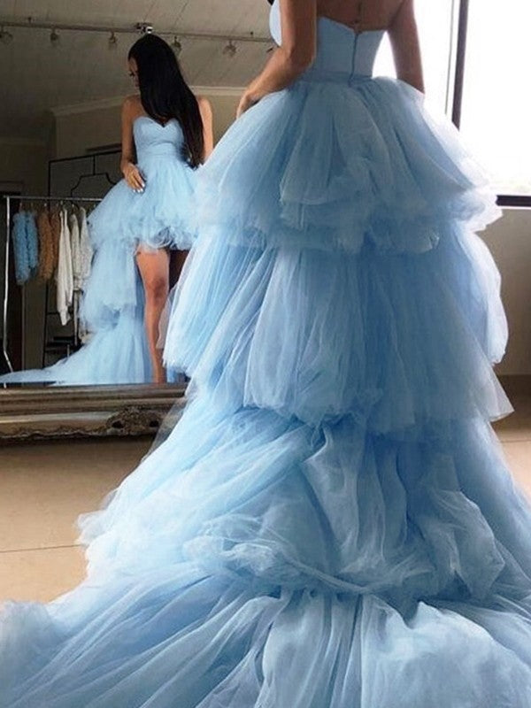 Memorable Magic Princess Style Tulle Layers Sweetheart Sleeveless Sweep/Brush Train Prom Dress