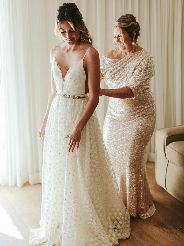 Sheath/Column Sequins Ruched Scoop 1/2 Sleeves Floor-Length Mother of the Bride Dress