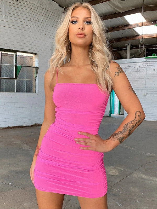 Yours Truly Sheath Style Jersey Ruched Spaghetti Straps Sleeveless Short/Mini Prom Dress