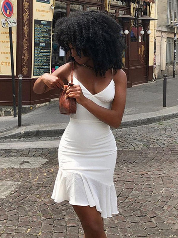 Sheath/Column Stretch Crepe Ruched V-neck Sleeveless Short/Mini Prom Dress
