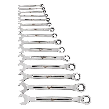 15-Piece SAE Ratcheting Combination Wrench Set – 1/4" to 1"