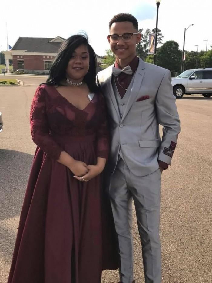 A-Line V-neck 3/4 Sleeves With Applique Floor-Length Satin Plus Size Prom Dress