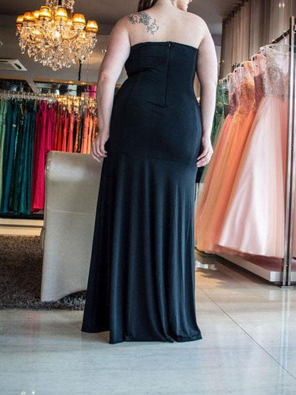 Sheath Sweetheart Sleeveless With Applique Floor-Length Chiffon Plus Size Prom Dress