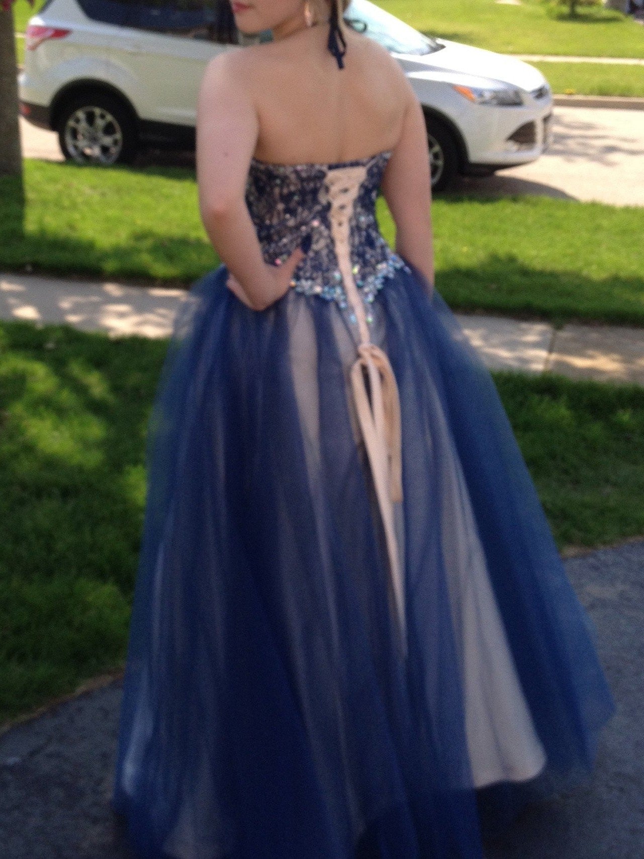 Ball Gown Halter Sleeveless With Beading Floor-Length Tulle Plus Size Prom Dress