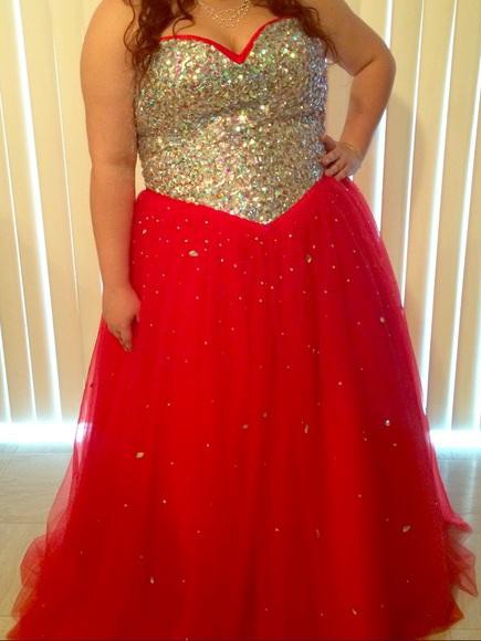 A-Line Sweetheart Sleeveless With Beading Floor-Length Tulle Plus Size Prom Dress