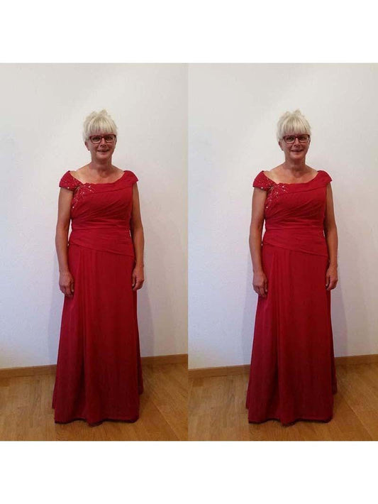 Sheath Scoop Sleeveless With Beading Floor-Length Chiffon Mother of the Bride Dress
