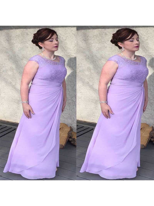 Sheath Scoop Sleeveless With Lace Floor-Length Chiffon Mother of the Bride Dress