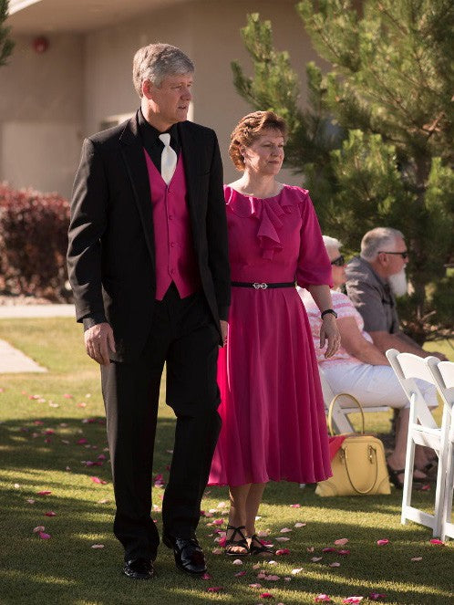 A-Line Scoop 3/4 Sleeves With Pleats Ankle-Length Chiffon Mother of the Bride Dress