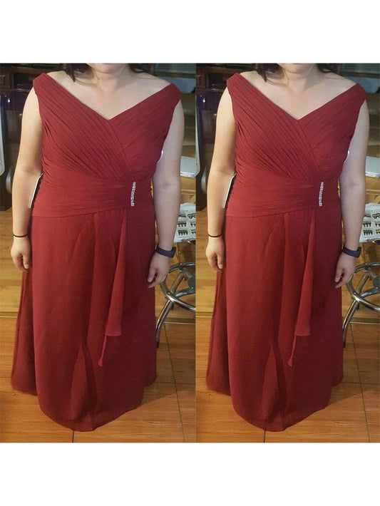 Sheath Straps Sleeveless With Beading Floor-Length Chiffon Mother of the Bride Dress