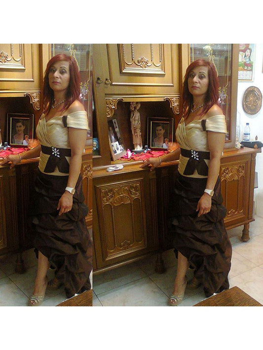 Sheath Off-the-Shoulder Sleeveless With Sash/Ribbon/Belt Asymmetrical Satin Mother of the Bride Dress