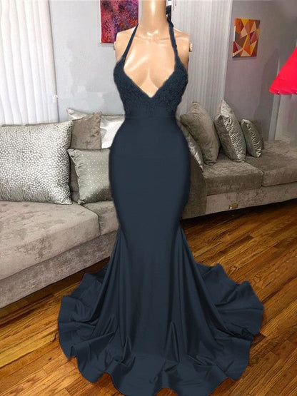 Gorgeous Pink Mermaid Charmeuse Ruffles V-neck Sleeveless Sweep/Brush Train Prom Dress