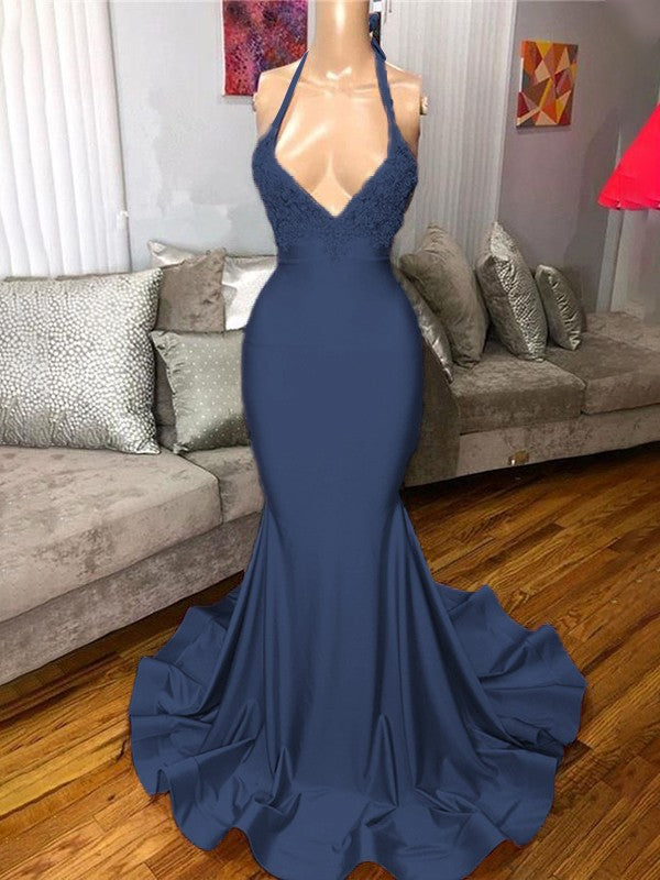 Gorgeous Pink Mermaid Charmeuse Ruffles V-neck Sleeveless Sweep/Brush Train Prom Dress