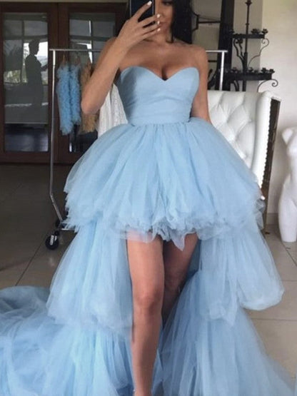 Memorable Magic Princess Style Tulle Layers Sweetheart Sleeveless Sweep/Brush Train Prom Dress