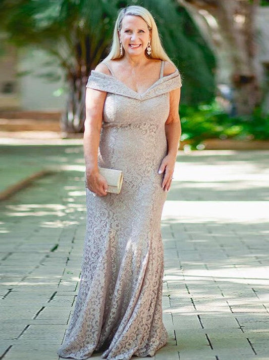 Sheath/Column Lace Ruched V-neck Sleeveless Floor-Length Mother of the Bride Dress