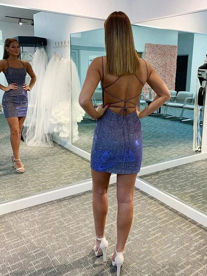 Beautiful You Sheath Ruched Spaghetti Straps Sleeveless Short/Mini Prom Dress