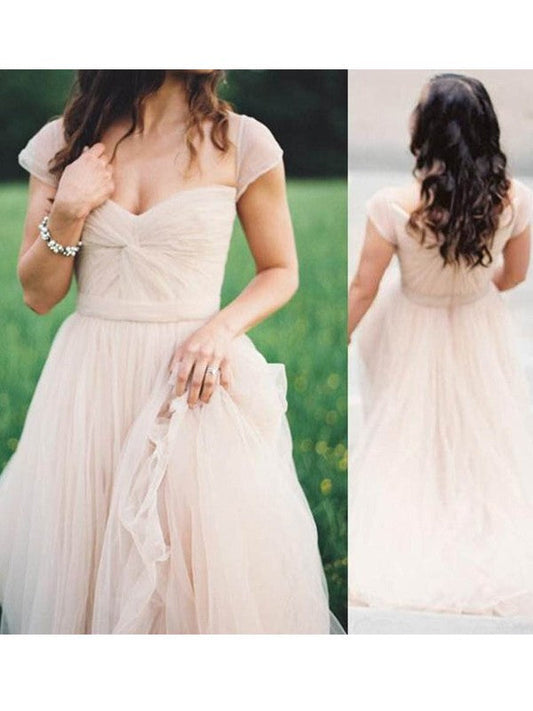 A-Line Chiffon Sweetheart Sleeveless Floor-Length With Ruched Prom Dress